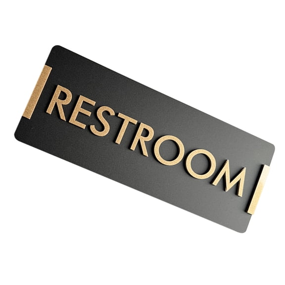 OULII Sleek Black Acrylic Restroom Sign for Business and Public Bathroom Door Decor