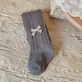 thumbnail image 7 of Gamivast Girls Gray Ribbed Tights Bow Accent Soft Stretch Footed Stockings Full Length Knit Pantyhose for Dress Casual School Outfits, 7 of 7