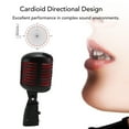thumbnail image 3 of Microphone Vocal Dynamique Rétro Classique, Style Vintage Ancien Micro Cardioïde Unidirectionnel, Support Universel Compatible, pour Karaoké Performance en Direct, 3 of 7