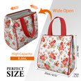 thumbnail image 3 of Pioneer Flower Floral Print Pattern Insulated Lunch Bag for Women & Adults,Large Portable Soft Cooler Lunch Bag,Thermal Food Storage Tote with Pearl Cotton,8.66L,8.75x5.75x9.5 Inch, 3 of 6