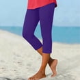 thumbnail image 4 of successthop Gym Leggings for Women High Waist Capri Leggings Yoga 7/8 Cropped Pant Plus Size Solid Slim Summer Bottoms, 4 of 7