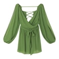 thumbnail image 6 of Womens Spring Summer V Neck Knot Back Causal Strap Short Flowy Swing Mini Dress, 6 of 9