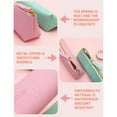 thumbnail image 3 of Leather Pencil Pouch, Slim Design Small Pencil Pouch Pencil Bag Zipper Pencil Case Bag Stationery Pouch Bag, Transparent Student Pen Bag, Makeup Storage Bag, Lightweight, Durable, ( Beige ), 3 of 5
