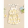 thumbnail image 3 of FEORJGP Toddler Baby Girls Summer Shorts Jumpsuit 6M 12M 18M 24M Infant Tie-Up Camisole Overalls Spaghetti Straps Daisy Pattern Romper Newborn Cute Casual Sweet Clothes, 3 of 8