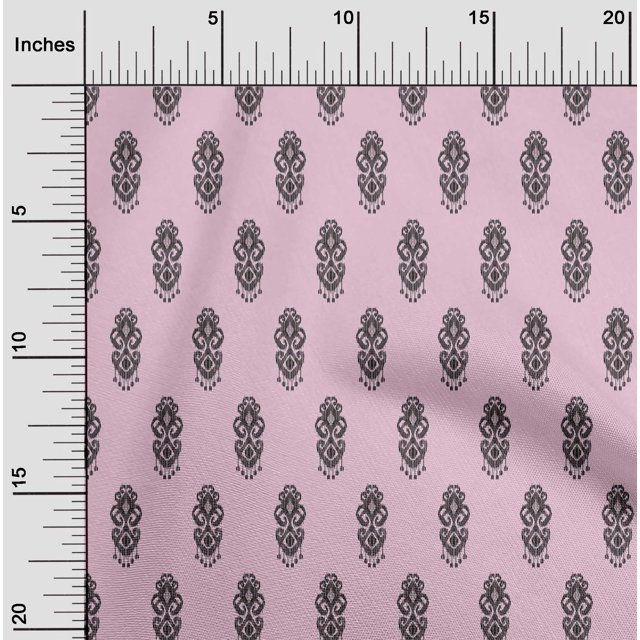 oneOone Polyester Lycra Fabric Ethnic Ikat Printed Fabric 1 Yard 56 Inch Wide