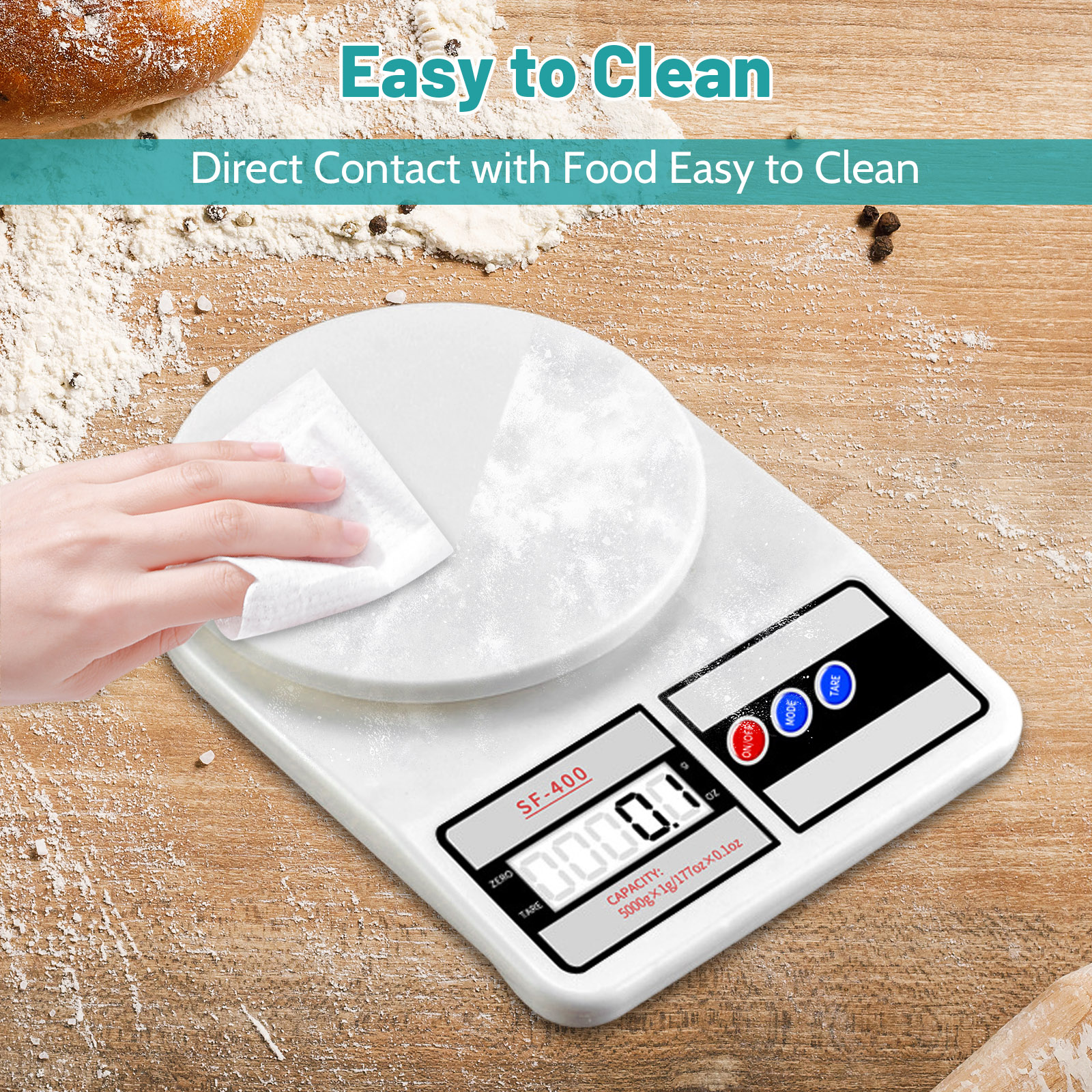 AGCAN Digital Kitchen Food Scale, Beige photo 4