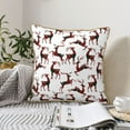 thumbnail image 4 of KLL Christmas Plaid Moose Decorative Throw Pillow Covers Velvet Soft for Couch Sofa Bedroom Living Room Outdoor (No pillow core)- 20"x20", 4 of 5