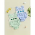 thumbnail image 3 of BemeyourBBs Newbor Baby Boy Summer Outfit Animal Overalls Octopus Turtle Smocked Romper One Piece Sleeveless Stripes Gingham Plaid Bodysuit Cute Infant Clothes, 3 of 9