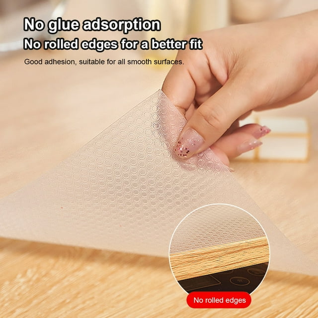 Ruiboury Tapis Multifonction pour Réfrigérateur Antidérapant Transparent EVA Isolation Thermique Tapis de Table Anti-Huile Armoire 60*150CM