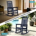 thumbnail image 3 of Oversized HDPE Outdoor Rocking Chair, All-Weather High Back Porch Rocker, Dark Blue, 3 of 7