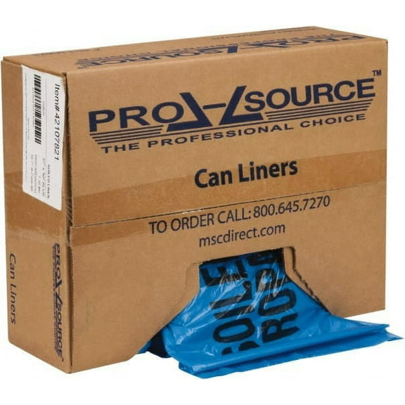 PRO-SOURCE 45 Gal Capacity, Blue, Hazardous Waste Bag 1.3 mil Thick x 37" Wide x 50" High, Roll