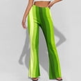 thumbnail image 5 of Women's Flare Leggings Athletic Fitness Stretchy Slimming Trousers Elastic High Waist Solid Color Yoga Pants (XL, Green), 5 of 9