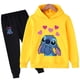 thumbnail image 1 of Conjuntos de suéter con capucha de punto para niños 2022 nuevo otoño y primavera niños niñas sudaderas de algodón pantalones trajes Stich Casual Suits150cm Gao Jinjia LED, 1 of 2