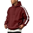 thumbnail image 2 of qafoshin Mens Hoodies Trendy Patchwork Hooded Sweatshirts Fall Winter Long Sleeve Shirts Casual Loose Pullover Tops with Pocket, 2 of 6