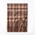 thumbnail image 2 of Prolriy Scarf for Women Autumn and Winter Colorful Plaid Shawl Thickening Warm Fringe Scarf Womens Scarf Pink, 2 of 8
