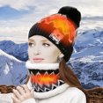 thumbnail image 3 of GRNSHTS Heated Beanie Hat and Neck Warmer Set Warm Scarf Pom Knit Hat USB USB Electric Womens Winter Heated Hat Scarf (Black), 3 of 8