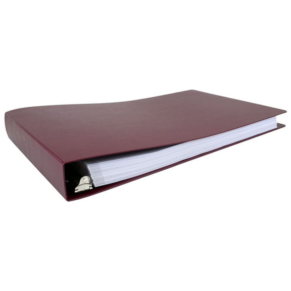 11x17 Binder Poly Panel Featuring a 1.5" Angle-D Ring Maroon