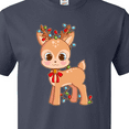 thumbnail image 4 of Inktastic Cute Christmas Reindeer with Christmas Lights T-Shirt, 4 of 5