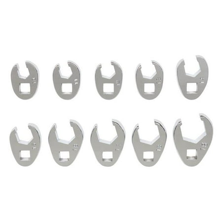 

10 Piece 0.37 in. Drive Metric Flare Nut Crowfoot Wrench Set