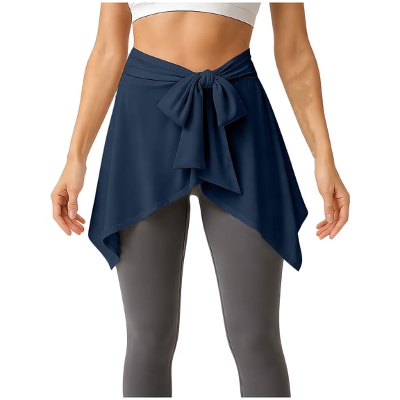 YUNAFFT Anti-Peek Wrap Skirt for Women with Faux Hem Design Soft Stretch Fabric and Comfortable Fit