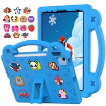 Dteck Kids Case for iPad A16 11th Generation 2025 , iPad 10th Gen Case 10.9" 2022 for Girls Boys with DIY Toys, Shockproof Handle Stand Kids Case for iPad 11th/10th Gen, Blue