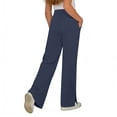 thumbnail image 4 of NAISIBABY Flare Pants for Girls, High Waist Stretchy Soft with Pockets Kids Casual Yoga Dance Bell Bottoms Dark Gray 12T, 4 of 7