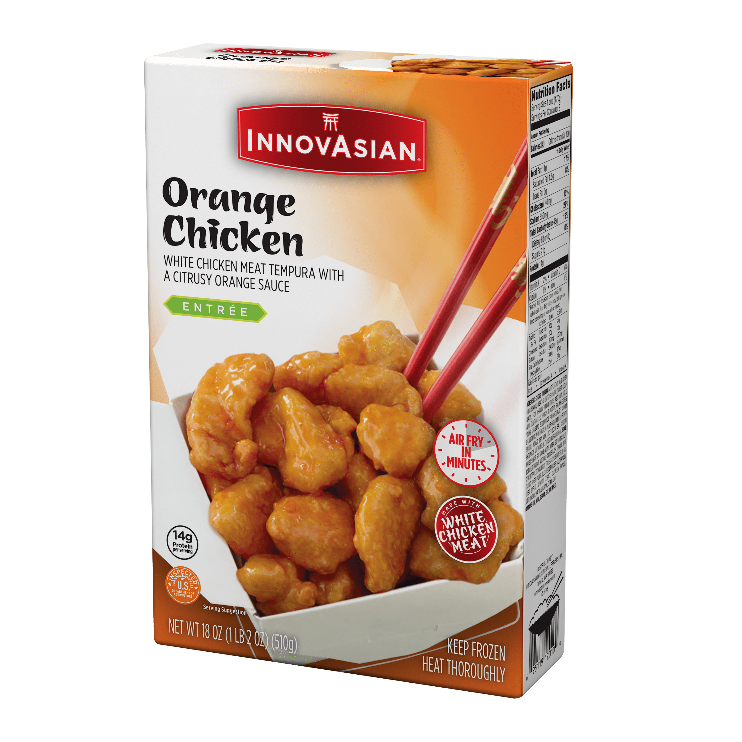 InnovAsian Orange Chicken Meal, 18 oz (Frozen Meal)