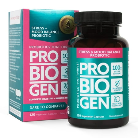Probiogen Stress & Mood équilibre probiotique Smart Spore Technology, ADN Vérifié, 100X Mieux survivabilité