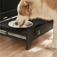 thumbnail image 3 of Roomfitters Modern Pet Feeding Station Furniture with 2 Elevated Dog Bowls, Dog Proof Hidden Design, Tilt Out Dog Food Storage Cabinet, Pet Toy Storage Organizer, Black, 3 of 10