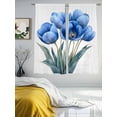 thumbnail image 3 of Blue Spring Floral Sheer Curtains 72 Inch Length 2 Panels Set, Wildflower Garden Botanical Voile Window Treatment Rod Pocket Curtains Sheers Drapes for Bedroom/Living Room/Kitchen 52"x72"x2, 3 of 7