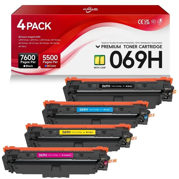069H 069 Toner Cartridge Compatible for Canon MF753Cdw Toner Cartridges 069 069H for Canon imageCLASS MF753Cdw MF751Cdw LBP674Cdw Printer Ink (4 Pack)