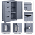 thumbnail image 4 of Alden Design Wooden Bathroom Storage Cabinet with 4 Drawers & Cupboard, Gray, 4 of 11