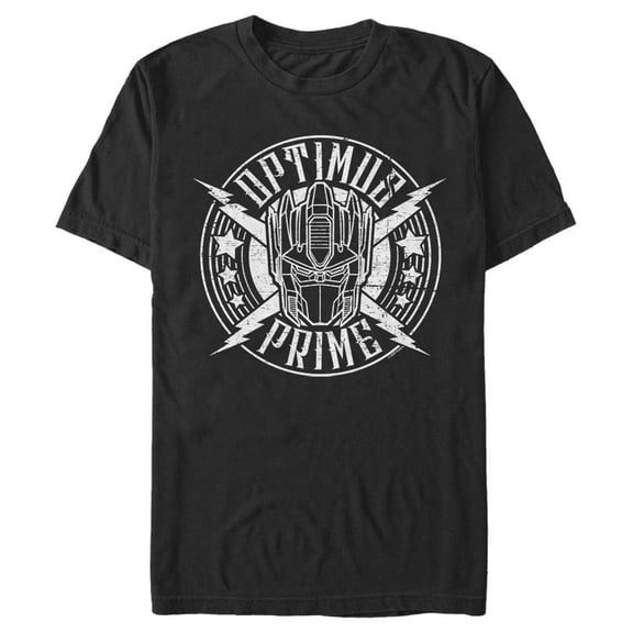 Men's Transformers Optimus Prime Rock Badge  Graphic Tee Black Small