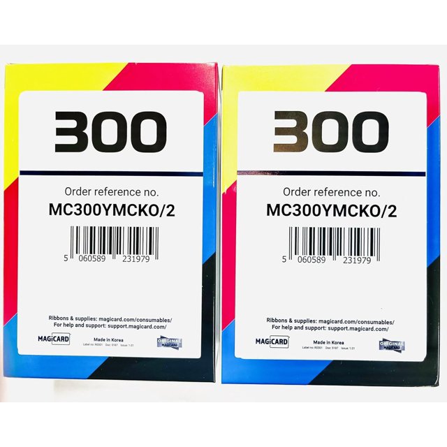 Label Magicard MC300YMCKO/2, paquete de 2 cintas para la serie 300