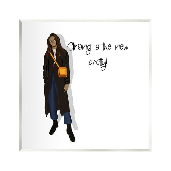 Stupell Industries Strong The New Pretty Phrase Inspirational Painting Unframed Art Print Wall Art, 12 x 12