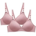 thumbnail image 1 of Kyusrd Full Coverage Bras For Women Adjustable Straps Wireless Push Up Small Cupt-Shirt Bralette Underwear Pattern Soild Color Soft Comfortable Underwear 2Pcs, 1 of 4
