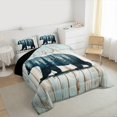 thumbnail image 4 of Manfei Rustic Bear Animal Bedding Comforter Set for Men, Farmhouse Wooden Plank Twin Comforter Sets, Jungle Wildlife Reversible Bedding Set, Luxury Bedroom Decor, 2 Pieces, 4 of 9