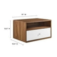 thumbnail image 6 of Modway Transmit Wall Mount Nightstand in Walnut White, 6 of 7