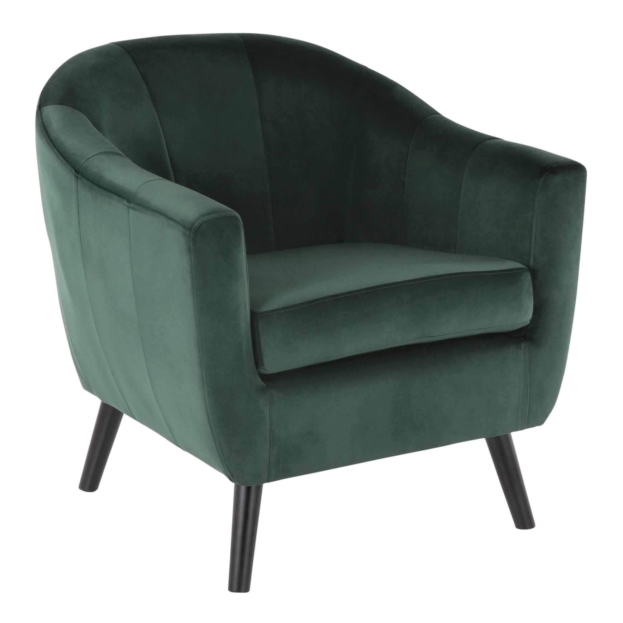 30.50" Black and Green Velvet Rockwell Contemporary Accent