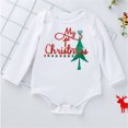 thumbnail image 3 of Girls' Clothing Sets 12-24 Months Infant 1St Christmas Letter Print Romper Plaid Tutu Dress 3Pcs White Outfit Sets, 3 of 5