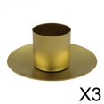 thumbnail image 1 of Candelabro De 3 Pilares Con Luz De Vela, Decoración Del Hogar Para Fiesta, Navidad, Comedor, Dorado, Pequeño, 1 of 8