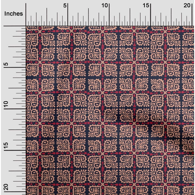 oneOone Viscose Chiffon Fabric Arrow|Swirl & Floral Block Print Fabric By Yard 42 Inch Wide