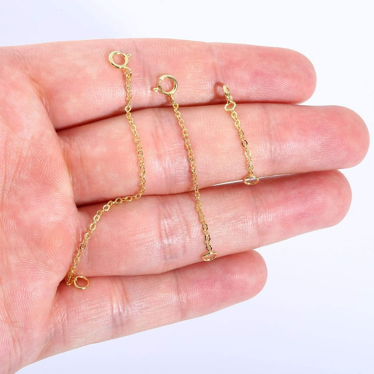  10K Solid Gold Chain Necklace Extender 2 Inch