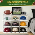 thumbnail image 5 of Sindcom 2 Pack Hat Organizer for Baseball Caps, Clear Hat Holder Box with Drawer, Large Hat Storage with Sliding Tray, Stackable Rack Display Case with Magnetic Door, Each Holds 12 Hats, 5 of 9