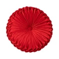 thumbnail image 2 of Velvet Round Throw Pillow Pleated Round Pillow Cushion Decoration for Couch Chair Bed Car(Red), 2 of 6