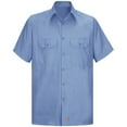 thumbnail image 2 of Red Kap Straight Hem Short Sleeve Solid Ripstop Shirt, Light Blue (Men's), 2 of 4