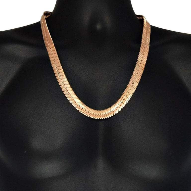 Thick flat hotsell gold chain
