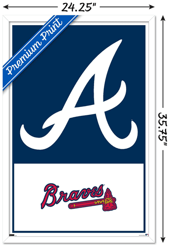 MLB Atlanta Braves - Logo 22 Wall Poster, 22.375" x 34" Framed
