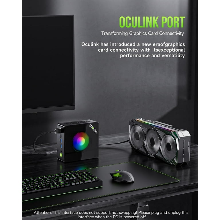 GMKtec Gaming PC, AMD Ryzen 9-8945HS(Up to 5.2GHz), 32GB RAM 2TB