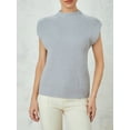 thumbnail image 2 of Douhoow Women Sweater Vest Sleeveless Mock Neck Knit Tops Solid Color Loose Crop Top, 2 of 8